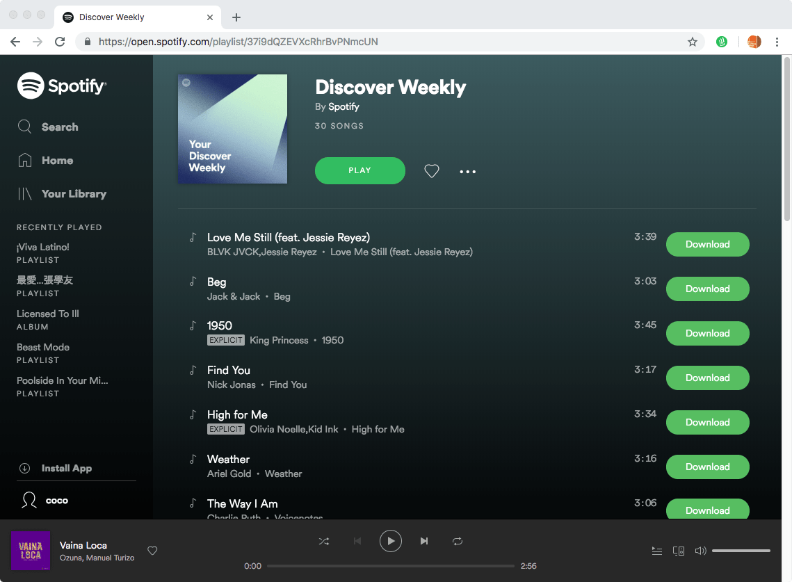 spotify music downloader extension