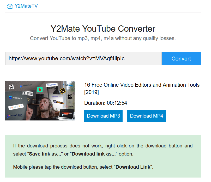 y2mate youtube downloader 2020