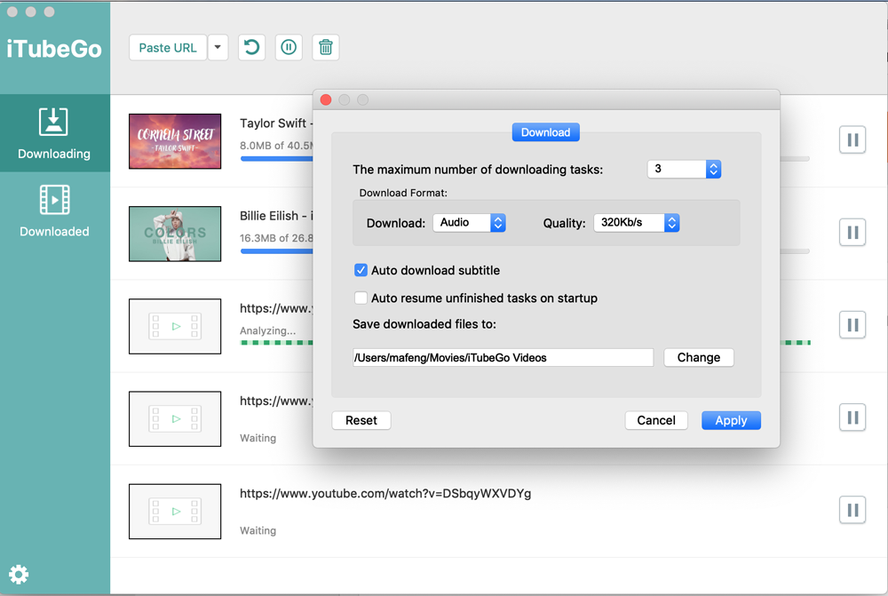 audio setting youtube to mp3 mac