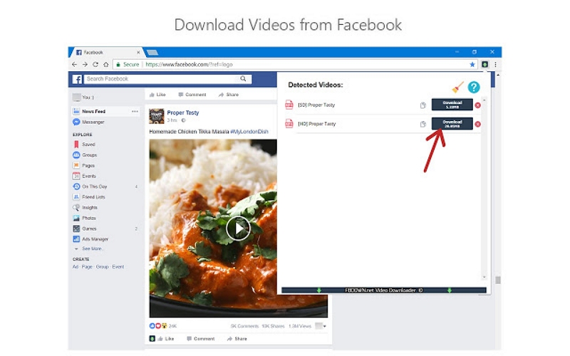 facebook video downloader chrome free download