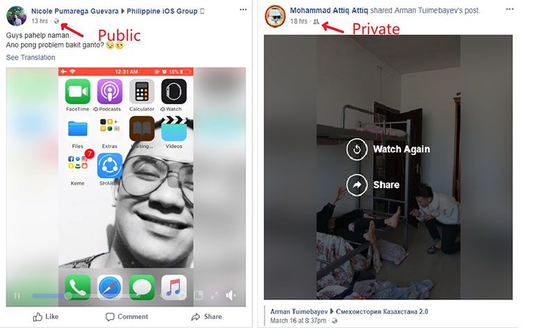 private public facebook