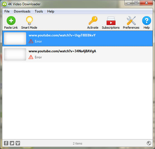 error cant download message on 4k video downloader