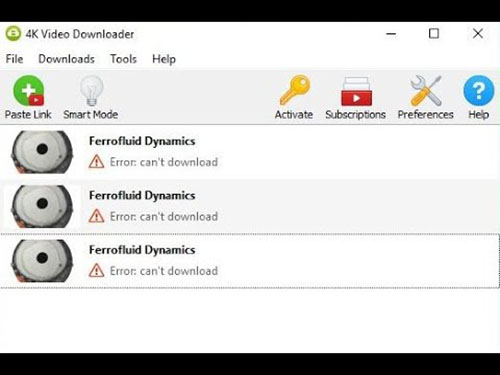 4k video downloader can t download