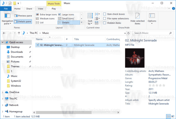 file explorer tags in details panel