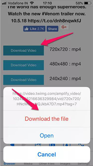 twitter video download url