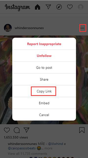 copy instagram video