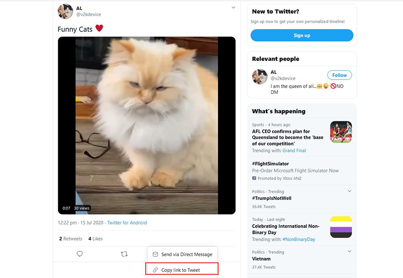 twitter video download with link