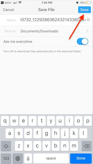 download instagram video document done