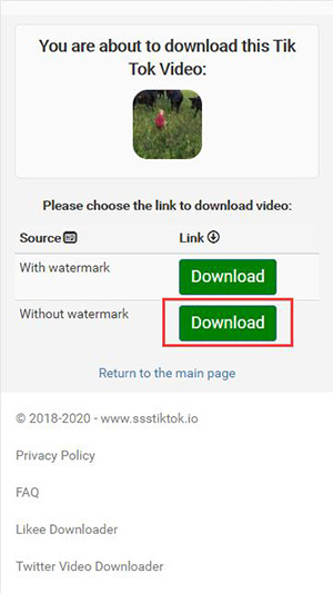 Download TikTok Video Without Watermark, sssTikTok.io