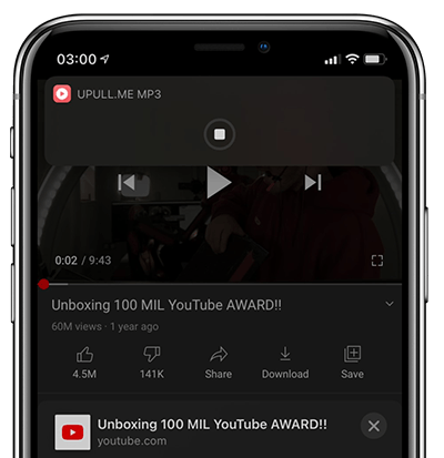 youtube to mp3 iphone shortcut