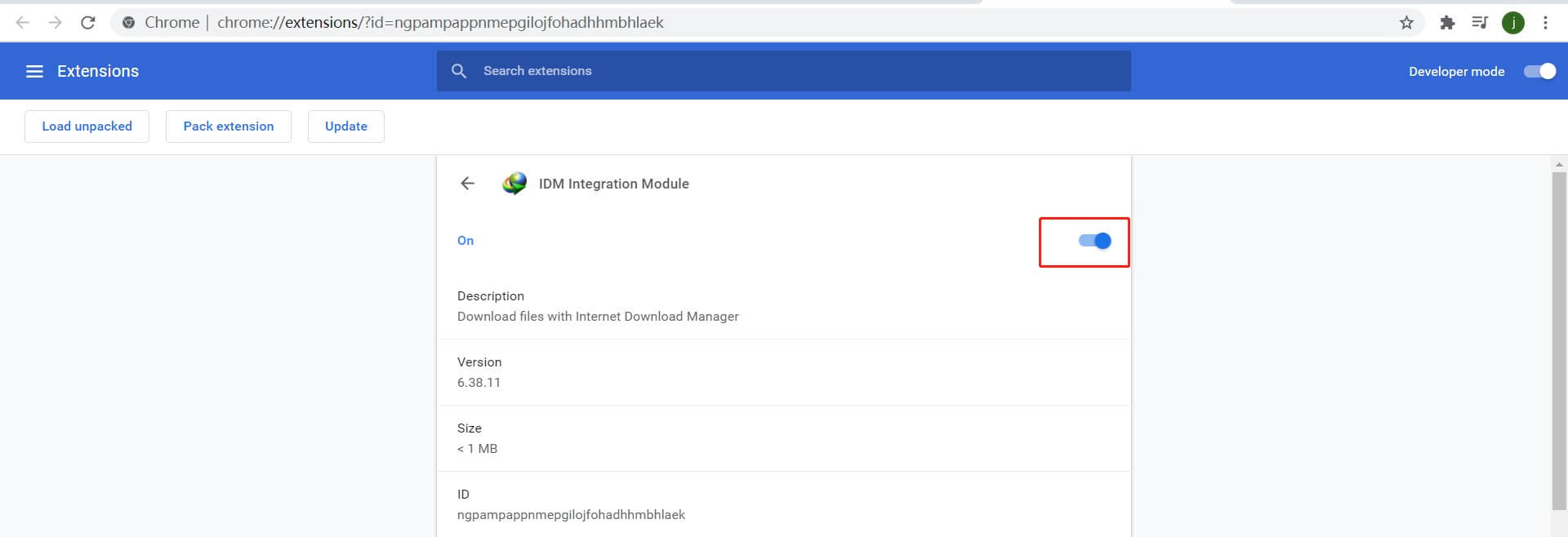 advanced browse integration is enabled in idm manager