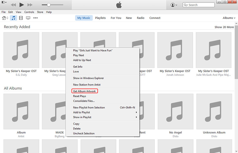 how to add artwork to itunes manually