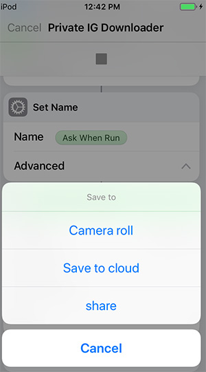 save to camera roll instagram video